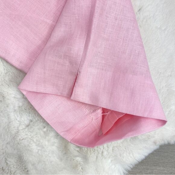 David N Hanky Linen Crop Capri Pants Pink 10 - Picture 4 of 8